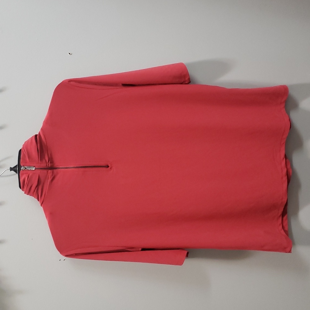 Jones New York NWT Cabernet Short Sleeve, Zip Back Cowl Top, L - Picture 5 of 6